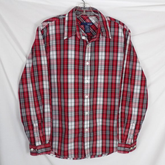 Big Boys Long Sleeve Red Plaid Button Down Shirt / Size XL - Picture 2 of 5